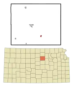 Location within Ottawa County and Kansas