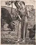 Die Hirtin (The Shepherdess), etching, 1916
