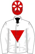 White, red inverted triangle, red cap, white diamonds