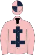 Pink, Dark Blue Cross of Lorraine, quartered cap