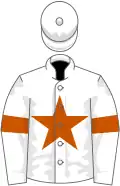 White, orange star, orange armlet on sleeves, white cap