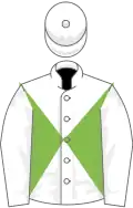 White, light green diabolo, white sleeves and cap