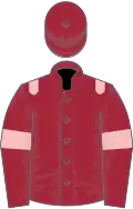 Maroon, pink epaulets and armlets
