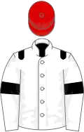 White, black epaulets and armlets, red cap