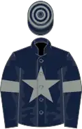 Dark blue, grey star and armlets, hooped cap