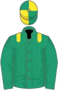 Emerald green, yellow epaulets, quartered cap