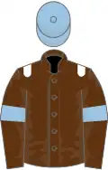 Brown, white epaulets, brown sleeves, light blue armlets, light blue cap
