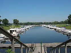 Contemporary view from the Oxbow marina
