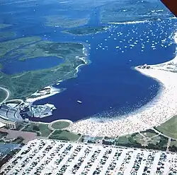 Nikon at Jones Beach Theater is right on the water. This aerial photo is from 1959.