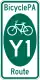 BicyclePA Route Y1 marker