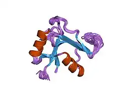 1o7b: REFINED SOLUTION STRUCTURE OF THE HUMAN TSG-6 LINK MODULE