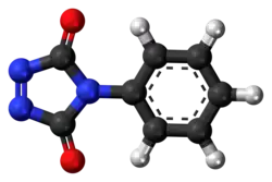 Ball-and-stick model of the PTAD molecule