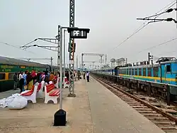 Train departing from Puri railway station