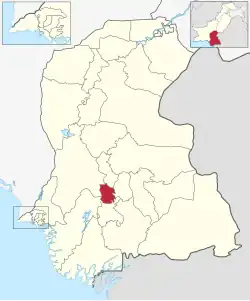 Map of Sindh with Hyderabad District highlighted