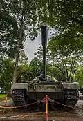 Vietnamese T-54 tank in the gardens at the entrance of the palace