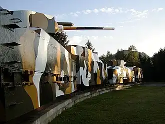 Replica of the "Hurban" armoured train located in Zvolen, Slovakia