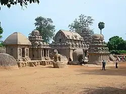 'Five Rathas' at Mamallapuram, Tamil Nadu.