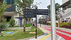 Signboard showcasing the available urban transportation systems integrated with the MRT