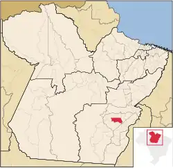 Location of Canaã dos Carajás in the State of Pará