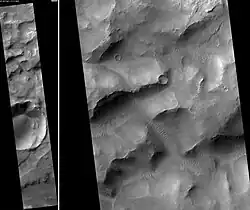 The Paraná Valles, as seen by HiRISE (scale bar is 1.0 km)