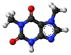 Ball-and-stick model of the paraxanthine model