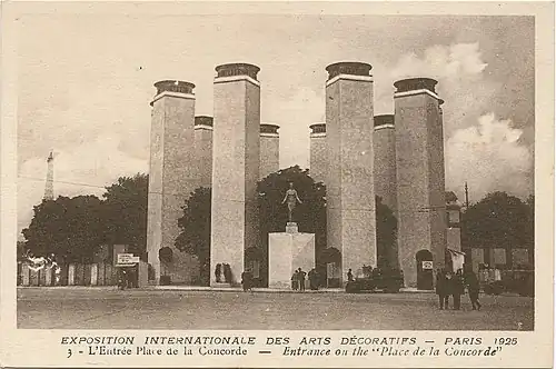 Entrance to the 1925 Exposition from Place de la Concorde by Pierre Patout