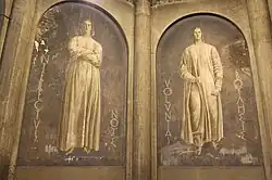 Detail of a fresco depicting the 3 faculties of the soul: intelligence, will and sensitivity