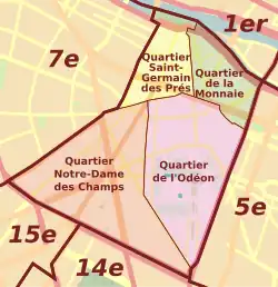 The four quarters of the 6th arrondissement