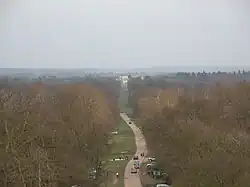 View from the top looking along Princes Riding to Ashridge House