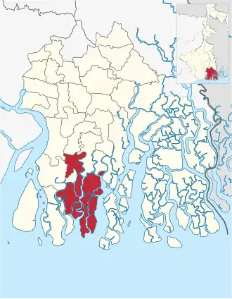 Location of Patharpratima community development block in South 24 Parganas district