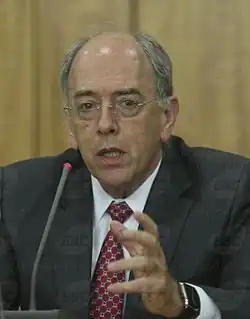 Pedro Parente addresses the press about his appointment to preside Petrobras, on 19 May 2016.