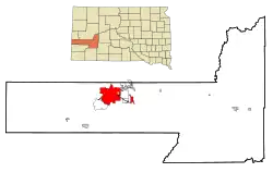 Location in Pennington County, South Dakota