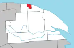 Location within La Côte-de-Gaspé RCM