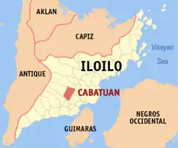 Map of Iloilo with Cabatuan highlighted