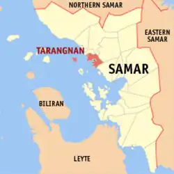 Map of Samar with Tarangnan highlighted