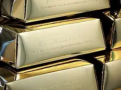 One Pyeong of Golden Bricks (2015) Man believes "Housing is a basic need not a gold brick." Inside each brick, there is a bag of rice. The bricks were distributed to the audience at the end of the exhibition in order to convey Man 's idea to different family.[31]