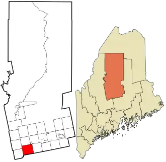 Location in Piscataquis County and the state of Maine.