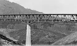 Pit River Bridge before its pylons were inundated by Shasta Lake