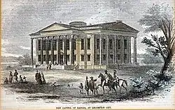 Drawing of planned state capitol in Lecompton