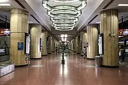 Subway ridership fell sharply during the COVID-19 pandemic. The Line 2 platform of Dongsi Shitiao station was almost vacant during the Friday evening rush hour on March 20, 2020