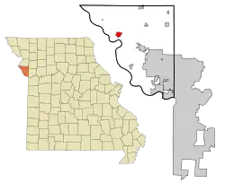 Location of Weston, Missouri