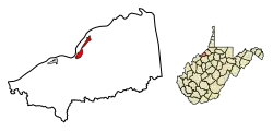 Location of St. Marys in Pleasants County, West Virginia.