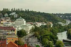 View of Podolí, Podolí Waterworks in the background