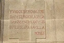 Inscription on the façade of the city hall.