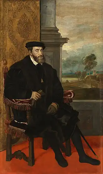 Portrait of Charles V seated on a chair