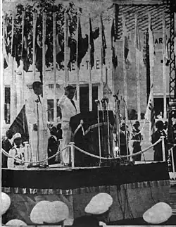 Diệm taking the oath as First President of the Republic of Vietnam