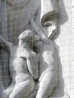 Figures on one side of the Cenotaph-The dead "pleading for acceptance of their sacrifice".