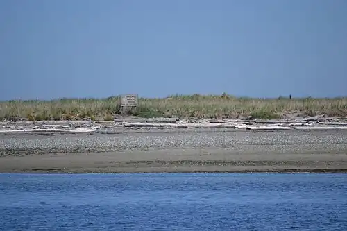 National Refuge sign warns visitors to stay 200 yards from shore