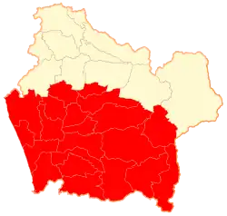Location in the La Araucanía Region