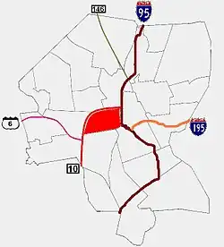 Providence neighborhoods with Federal Hill in red
